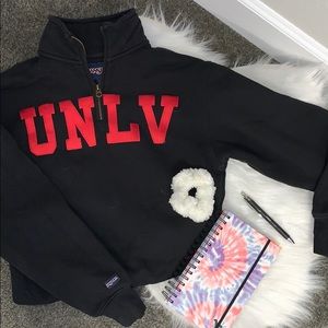 UNLV BLACK SWEATER CROPPED ZIP UP